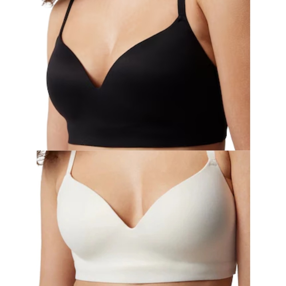 2PC Set Soma Enbliss Wireless Bra 38DDD Black Beige Lingerie Soft Everyday Comfy